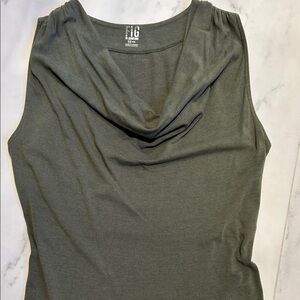 Green Drape Midi Dress XS Sleeveless